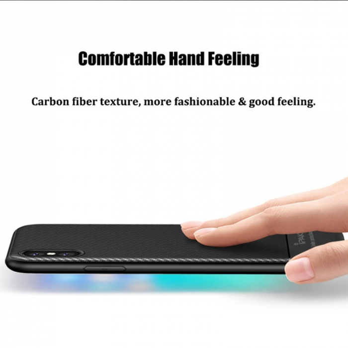 Husa Apple iPhone X IPAKY Carbon Fiber Negru [3]