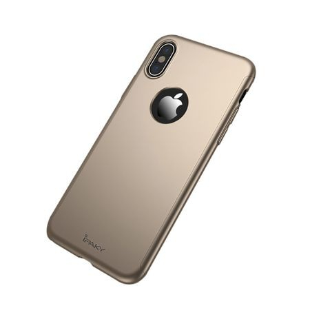 Husa Apple iPhone X IPAKY Full Cover 360 Auriu + Folie Cadou [4]