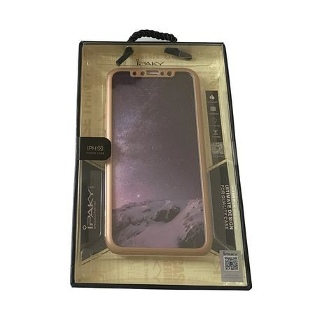 Husa Apple iPhone X IPAKY Full Cover 360 Auriu + Folie Cadou [6]