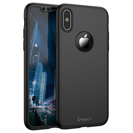 Husa Apple iPhone X IPAKY Full Cover 360 Negru + Folie Cadou [14]