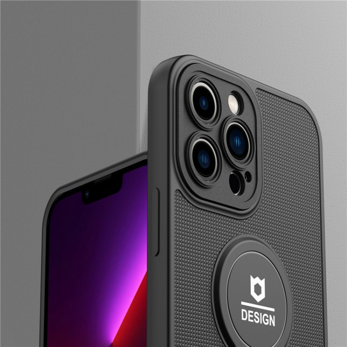 Husa Armor Design cu Stand pentru Apple iPhone 14 Plus (6.7) Negru, Suport Auto Magnetic, Protectie Antisoc, Flippy [2]