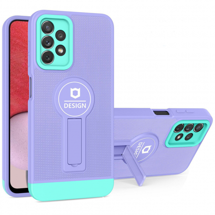 Husa Armor Design cu Stand pentru iPhone 11, Mov/Albastru, Suport Auto Magnetic, Wireless Charge, Protectie Antisoc, Flippy [2]