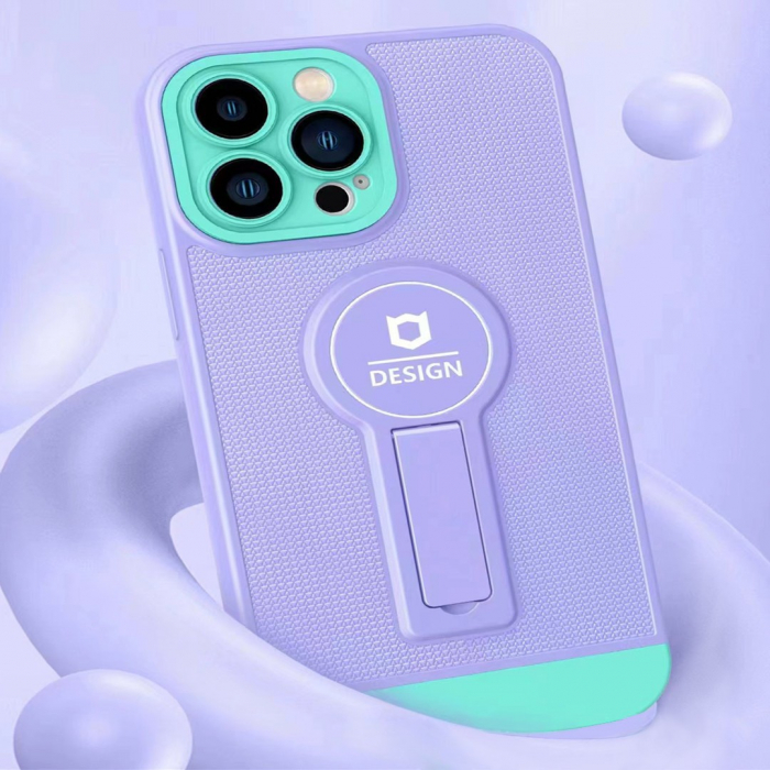Husa Armor Design cu Stand pentru Samsung Galaxy A33 5G, Mov/Albastru, Suport Auto Magnetic, Wireless Charge, Protectie Antisoc, Flippy [5]