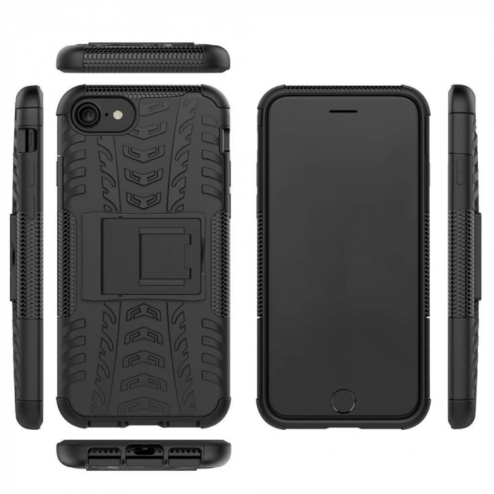 Husa compatibila cu Huawei P Smart 2020 Defender Model 3 cu Suport, Negru [2]