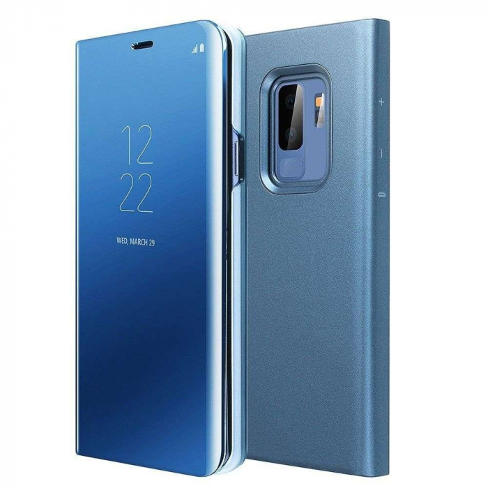 Husa compatibila Huawei Nova 5T Flip Cover Oglinda Albastru [6]