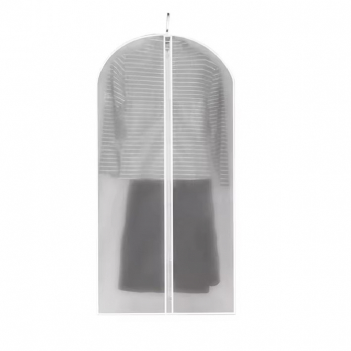 Husa de Depozitare cu Fermoar, Flippy, pentru Haine, de Protectie, pentru Voiaj, Netesut, Rezistent la Praf, 60x120 cm, Transparent-Alb [1]
