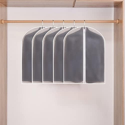 Husa de Depozitare cu Fermoar, Flippy, pentru Haine, de Protectie, pentru Voiaj, Netesut, Rezistent la Praf, 60x80 cm, Transparent-Alb [6]