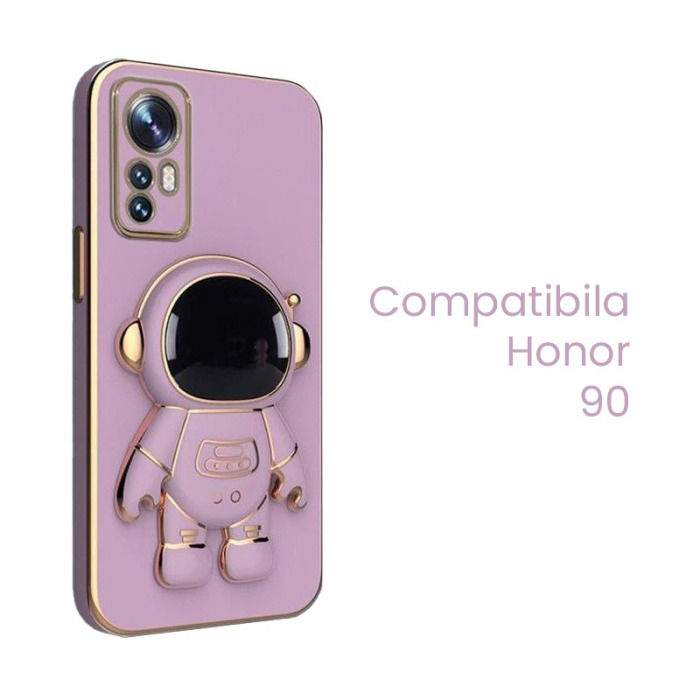 Husa de Protectie 2 in 1, Flippy, Husa de Protectie pentru Honor 90, Model Astronaut, Husa cu Suport, din TPU, Mov [2]