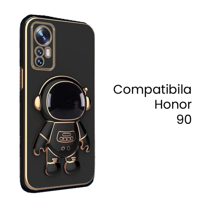 Husa de Protectie 2 in 1, Flippy, Husa de Protectie pentru Honor 90, Model Astronaut, Husa cu Suport, din TPU, Negru [2]