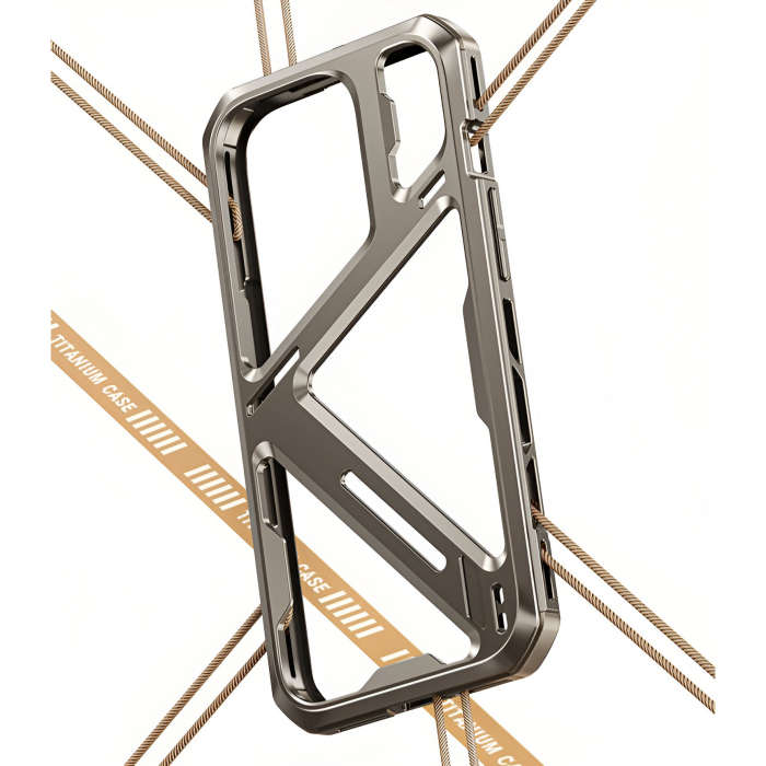 *LICHIDARE STOC* Husa de Protectie Armor Metal Compatibila cu iPhone 15 Pro Max, Flippy, Antizgariere, Antisoc, Protectie Supraincalzire, Gri Metalizat [5]