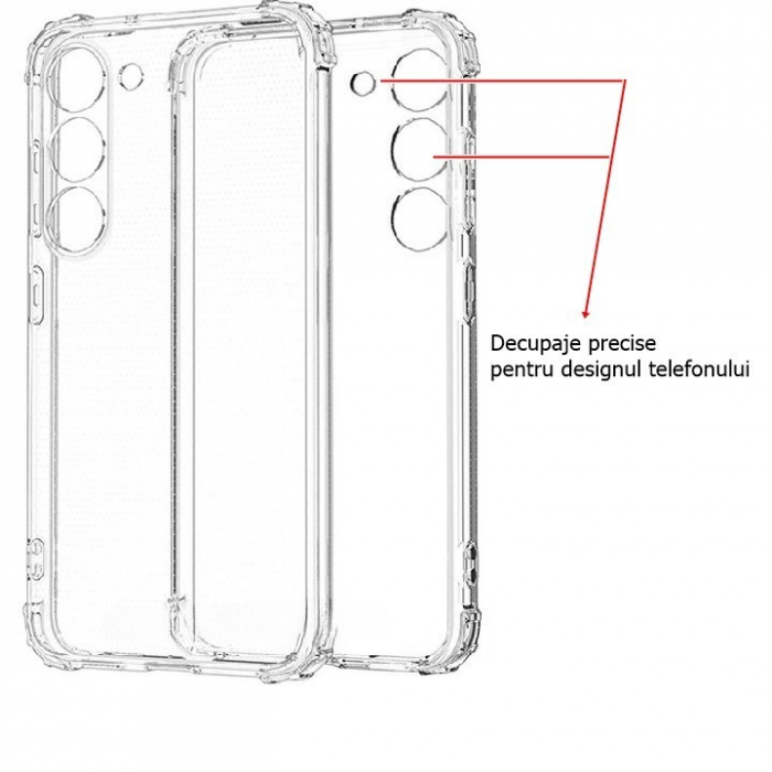 Husa de protectie Flippy, Airbag Shock Absorption, TPU, pentru Samsung Galaxy S23 Plus , Transparent [4]