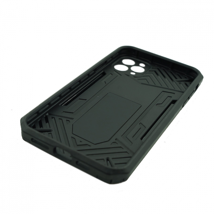 Husa de protectie Flippy compatibila cu Apple iPhone 11 Defender Model 4 cu suport, Negru [4]