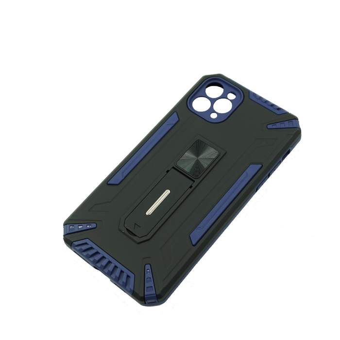 Husa de protectie Flippy compatibila cu Apple iPhone 11Pro Defender Model 4 cu suport, Albastru inchis [3]