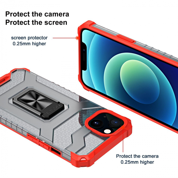 Husa de protectie Flippy compatibila cu Apple iPhone 13 Acrylic Armor cu suport Rosu [5]
