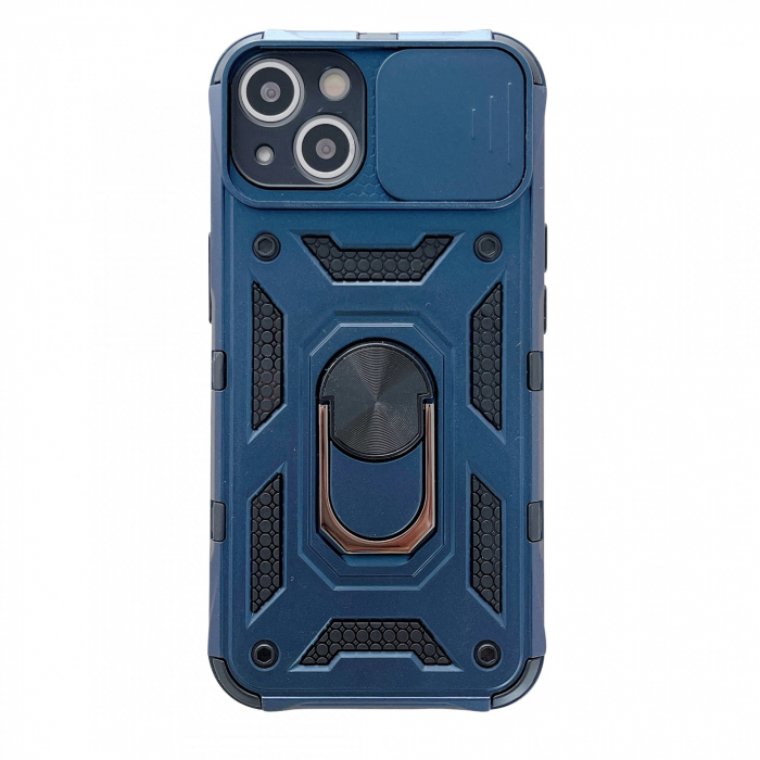 Husa de protectie Flippy compatibila cu Apple iPhone 13 Defender Model 4 cu suport,Albastru [1]