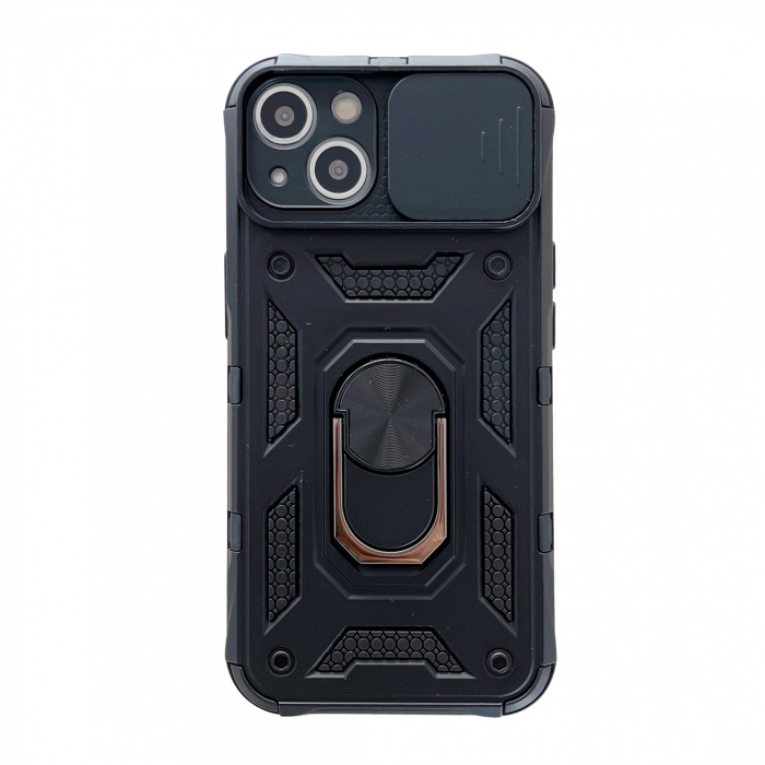 Husa de protectie Flippy compatibila cu Apple iPhone 13 Defender Model 4 cu suport,Negru [1]