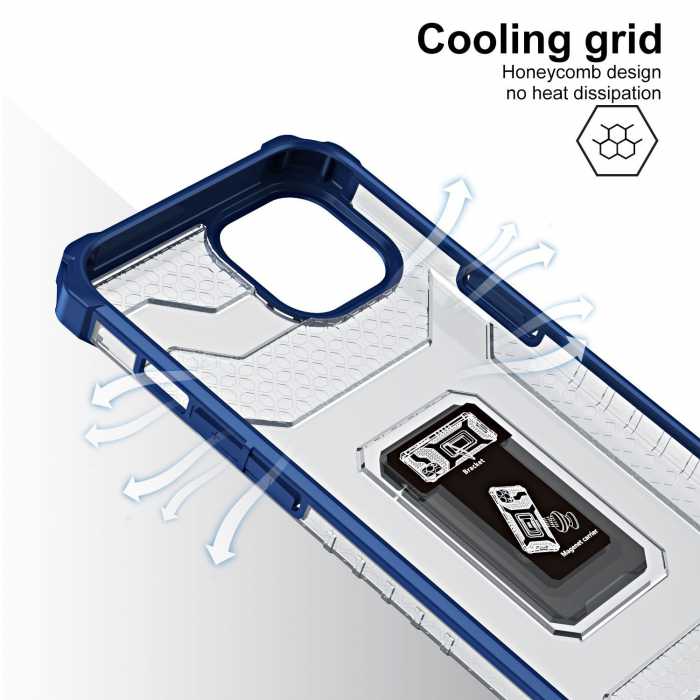 Husa de protectie Flippy compatibila cu Apple iPhone 13 Mini Acrylic Armor cu suport Albastru [4]