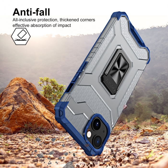 Husa de protectie Flippy compatibila cu Apple iPhone 13 Mini Acrylic Armor cu suport Albastru [2]
