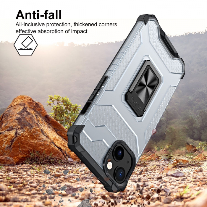 Husa de protectie Flippy compatibila cu Apple iPhone 13 Mini Acrylic Armor cu suport Negru [2]