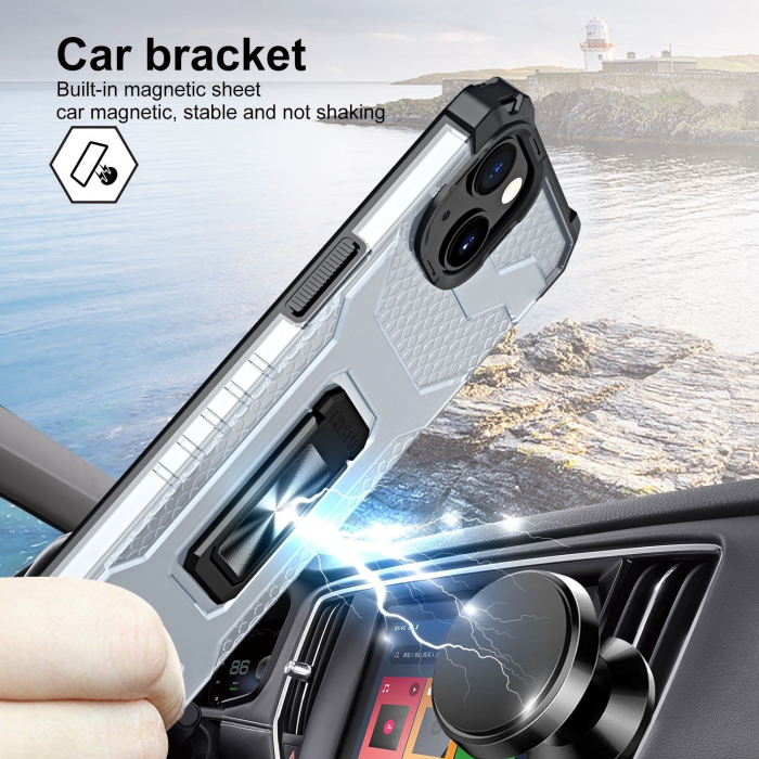 Husa de protectie Flippy compatibila cu Apple iPhone 13 Mini Acrylic Armor cu suport Negru [3]