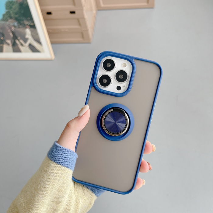 Husa de protectie Flippy compatibila cu Apple iPhone 13 Mini,Defender cu prindere inel,Albastru [2]