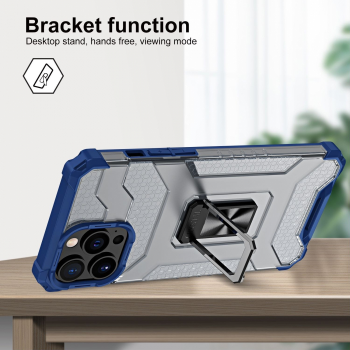 Husa de protectie Flippy compatibila cu Apple iPhone 13 Pro Acrylic Armor cu suport Albastru [5]