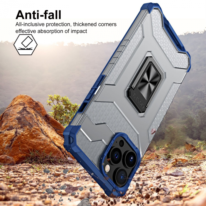 Husa de protectie Flippy compatibila cu Apple iPhone 13 Pro Acrylic Armor cu suport Albastru [6]
