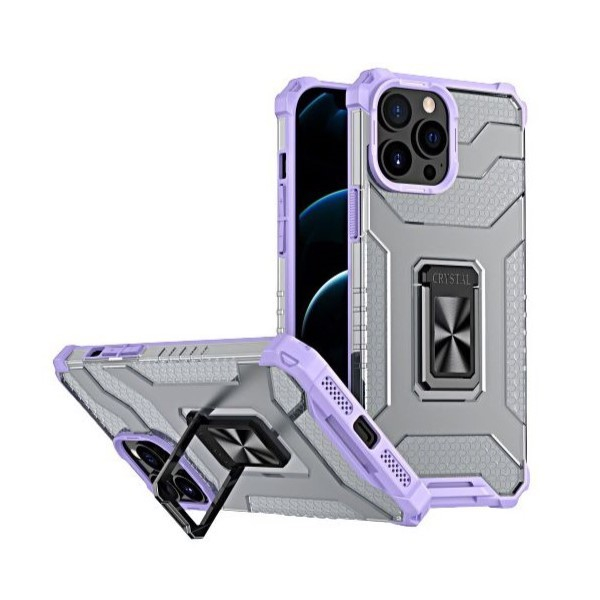 Husa de protectie Flippy compatibila cu Apple iPhone 13 Pro Acrylic Armor cu suport Mov [1]