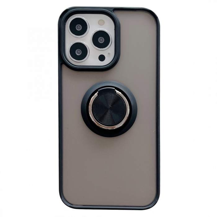 Husa de protectie Flippy compatibila cu Apple iPhone 13 Pro Max,Defender cu prindere inel,Negru [1]