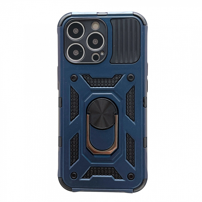 Husa de protectie Flippy compatibila cu Apple iPhone 13 Pro Max Defender Model 4 cu suport,Albastru [1]