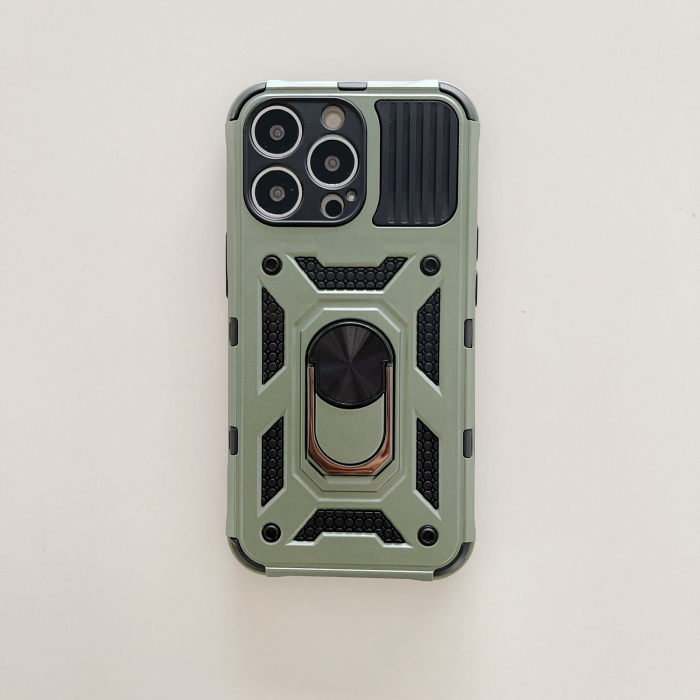 Husa de protectie Flippy compatibila cu Apple iPhone 13 Pro Max Defender Model 4 cu suport,Verde [3]