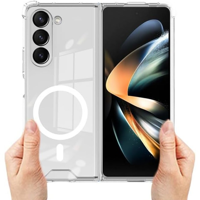 Husa de protectie Flippy compatibila cu Samsung Z Fold 5, MagSafe Blister, gaura mare camera, transparenta [5]