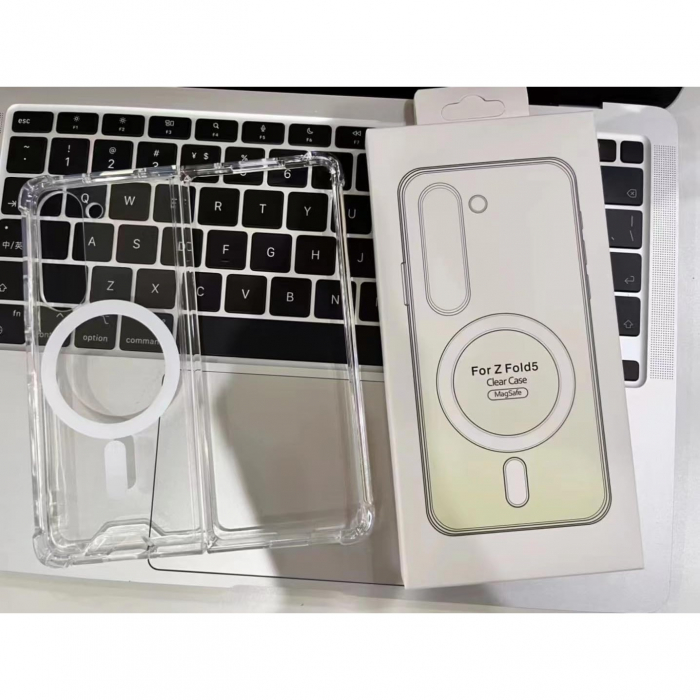 Husa de protectie Flippy compatibila cu Samsung Z Fold 5, MagSafe Blister, gaura mare camera, transparenta [2]