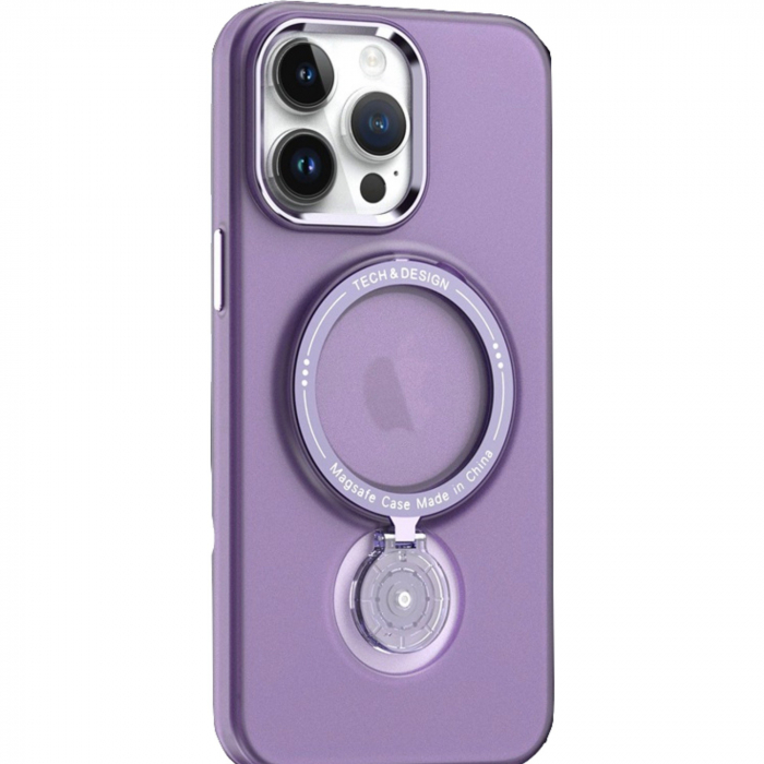Husa de protectie Flippy, cu incarcare Wireless, Tehnologie Magsafe, TPU, Inel magnetic rotativ cu functie de suport, pentru Samsung Galaxy S23 Ultra , Mov [1]