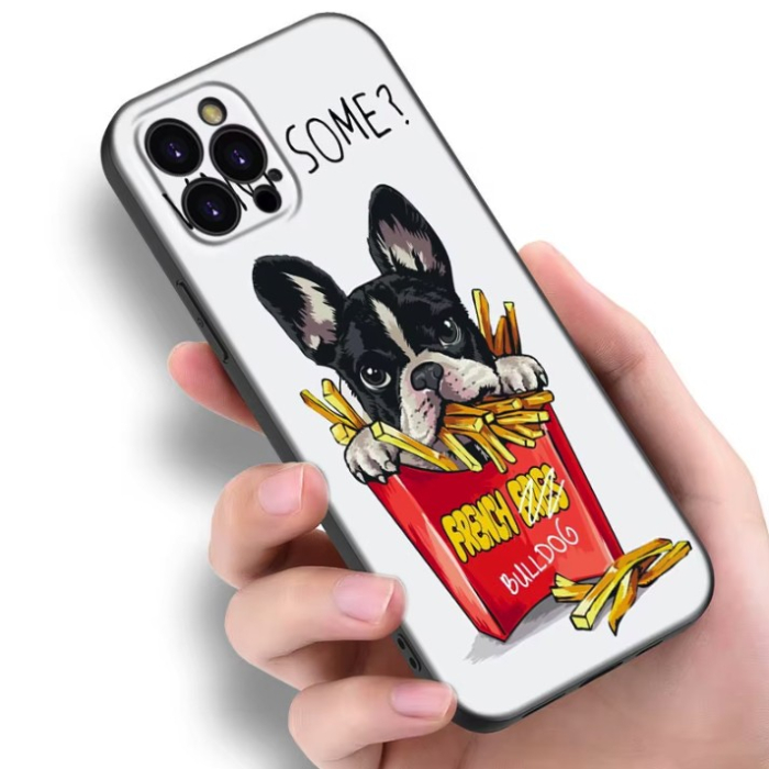 Husa de Protectie, Flippy, Husa de Protectie pentru iPhone 15 Pro Max, din TPU, Imprimeu Bulldog SOME, Alb [3]