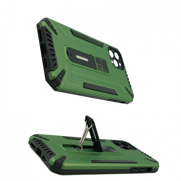 Husa de protectie Flippy pentru Apple iPhone 12 Pro Defender Sergeant Brave cu suport, Verde deschis [4]