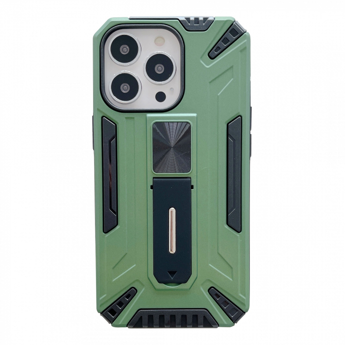 Husa de protectie Flippy pentru Apple iPhone 13 Pro, Defender Sergeant Brave cu suport, Verde [1]