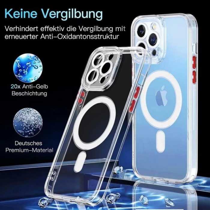 Husa de Protectie, Flippy, pentru Apple iPhone 16 Pro Max, MagSafe, TPU, Antisoc, Rezistenta la Impact, Protectie Camera, Transparent [6]