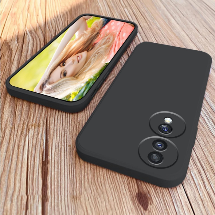 Husa de Protectie, Flippy, pentru Honor 70, Liquid Silicone, cu Microfibra pe Interior, Protectie Antisoc, Compatibil Incarcare Wireless, Negru [3]