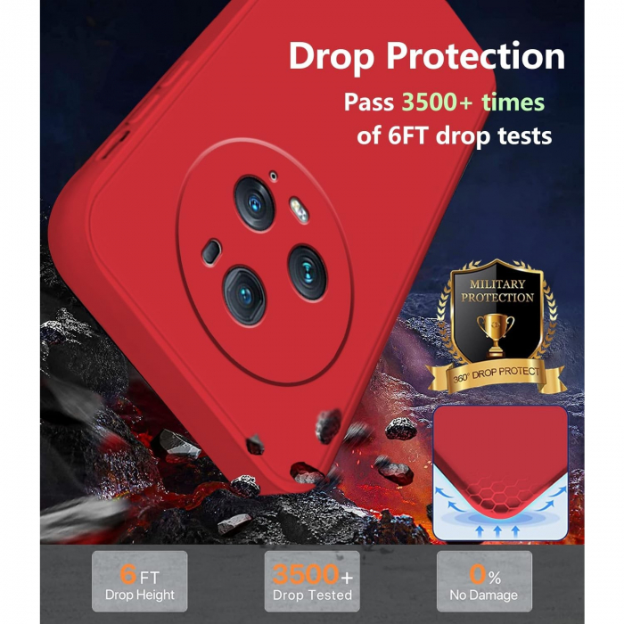 Husa de Protectie, Flippy, pentru Honor Magic 5 Pro, Liquid Silicone, cu Microfibra pe Interior, Protectie Antisoc, Compatibil Incarcare Wireless, Rosu [4]