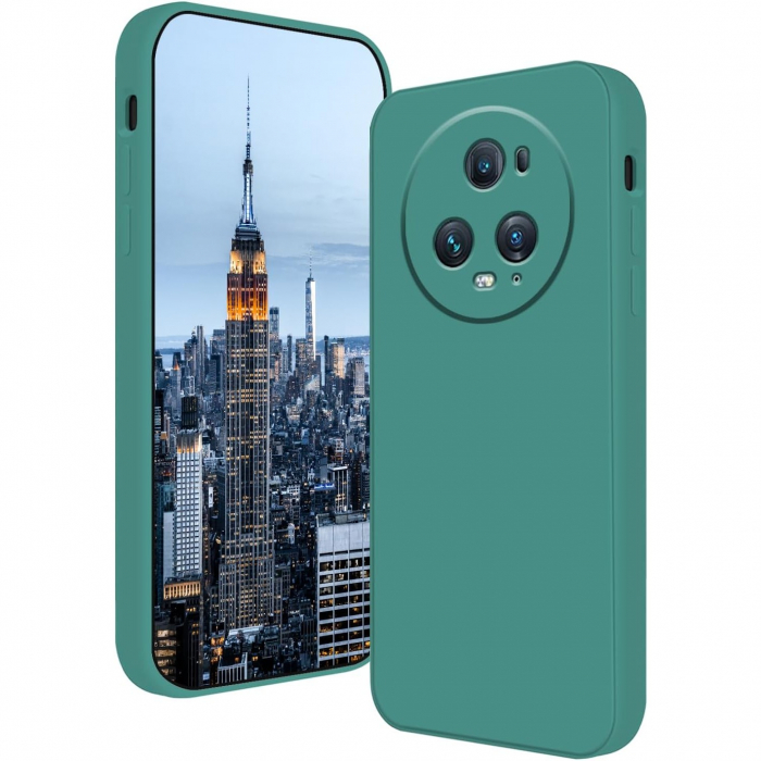Husa de Protectie, Flippy, pentru Honor Magic 5 Pro, Liquid Silicone, cu Microfibra pe Interior, Protectie Antisoc, Compatibil Incarcare Wireless, Verde [1]