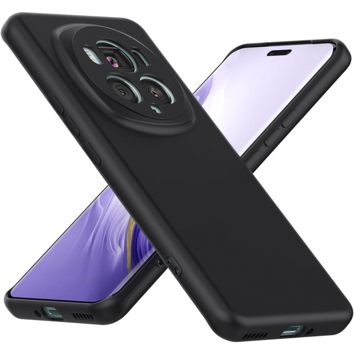 Husa de Protectie, Flippy, pentru Honor Magic 6 Pro, Liquid Silicone, cu Microfibra pe Interior, Protectie Antisoc, Compatibil Incarcare Wireless, Negru [2]