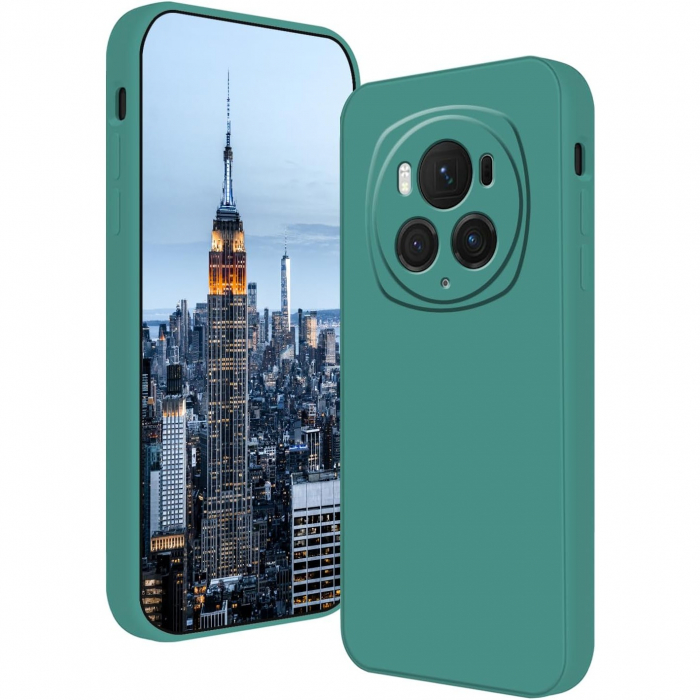Husa de Protectie, Flippy, pentru Honor Magic 6 Pro, Liquid Silicone, cu Microfibra pe Interior, Protectie Antisoc, Compatibil Incarcare Wireless, Verde [1]