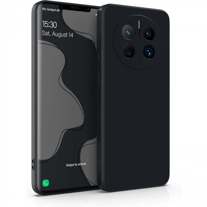Husa de Protectie, Flippy, pentru Huawei Mate 50 Pro, Liquid Silicone, cu Microfibra pe Interior, Protectie Antisoc, Compatibil Incarcare Wireless, Negru [1]