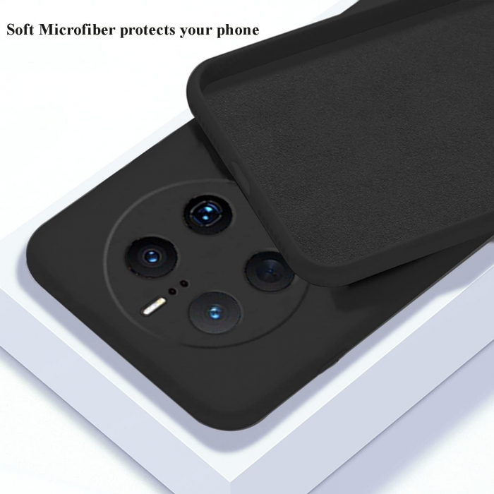 Husa de Protectie, Flippy, pentru Huawei Mate 50 Pro, Liquid Silicone, cu Microfibra pe Interior, Protectie Antisoc, Compatibil Incarcare Wireless, Negru [9]