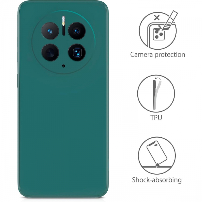 Husa de Protectie, Flippy, pentru Huawei Mate 50 Pro, Liquid Silicone, cu Microfibra pe Interior, Protectie Antisoc, Compatibil Incarcare Wireless, Verde [4]