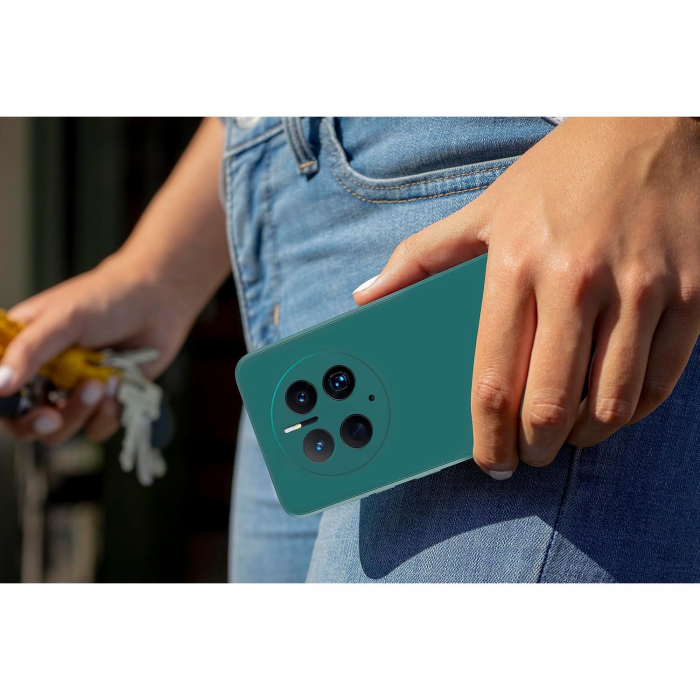 Husa de Protectie, Flippy, pentru Huawei Mate 50 Pro, Liquid Silicone, cu Microfibra pe Interior, Protectie Antisoc, Compatibil Incarcare Wireless, Verde [2]