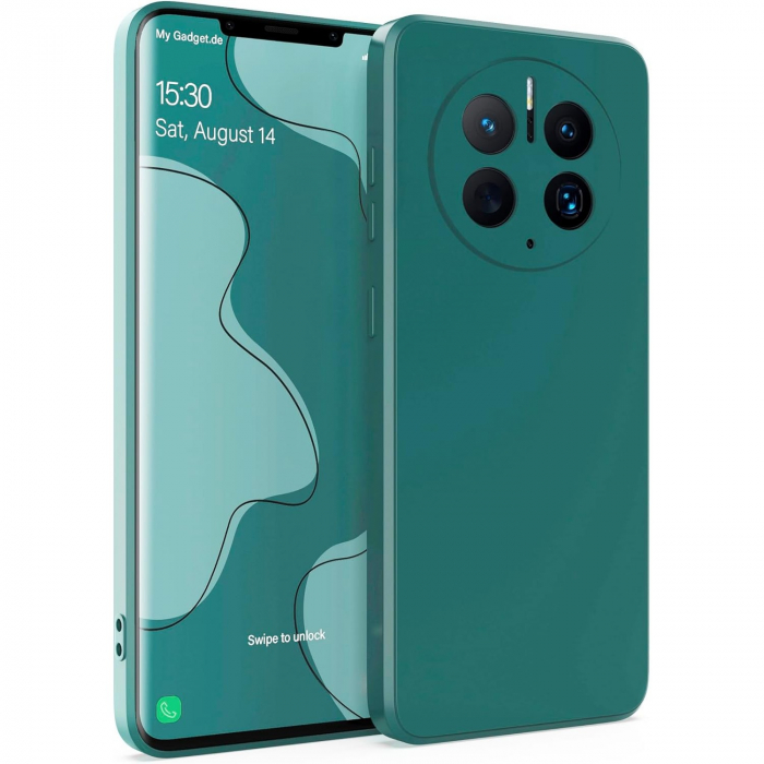 Husa de Protectie, Flippy, pentru Huawei Mate 50 Pro, Liquid Silicone, cu Microfibra pe Interior, Protectie Antisoc, Compatibil Incarcare Wireless, Verde [1]