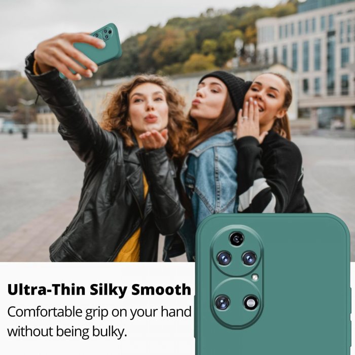Husa de Protectie, Flippy, pentru Huawei P50 Pro, Liquid Silicone, cu Microfibra pe Interior, Protectie Antisoc, Compatibil Incarcare Wireless, Verde [6]