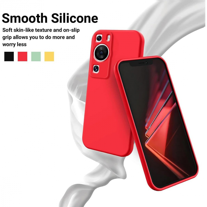 Husa de Protectie, Flippy, pentru Huawei P60 Pro, Liquid Silicon, cu Microfibra pe Interior, Protectie Antisoc, Compatibil Incarcare Wireless, Rosu [5]